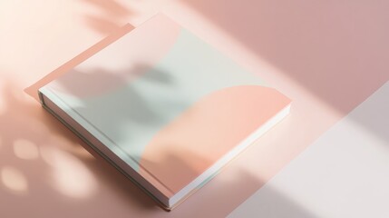 Poster - Minimalist Book on Soft Pastel Background with Natural Shadows