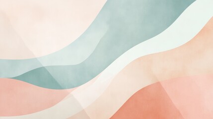 Poster - Abstract pastel wave pattern with smooth flowing lines and textures