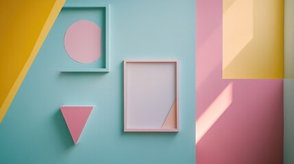 Poster - Colorful Geometric Shapes on Vibrant Background for Modern Design