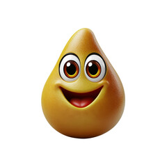 Poster - Cheerful smiling orange with a happy expression creating a fun and playful atmosphere for food and beverage themes isolated on a white background.