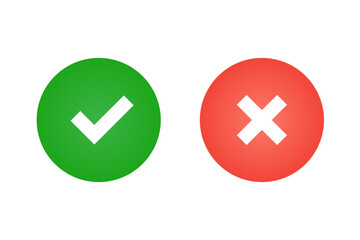 Leinwandbilder - Accept and decline button. Simple design. Vector illustration. 