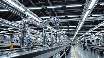 Poster - Advanced Robotics Technology Displaying Automated Systems in a Modern Industrial Setting