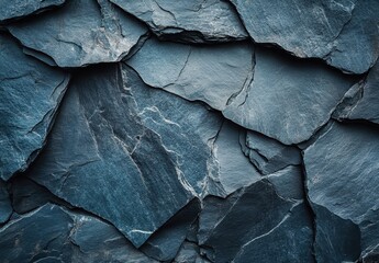 Poster - Close-Up View of Textured Dark Slate Stone Surface with Natural Patterns and Layers Perfect for Background or Design Elements in Architecture and Nature Projects