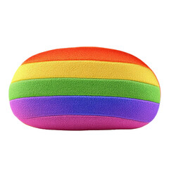 Poster - Stunning rainbow colored rock displaying vibrant hues and natural patterns for a captivating visual experience isolated on a white background.