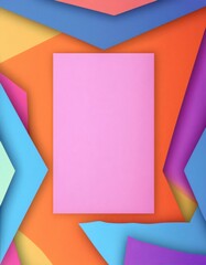 Fototapete - Colorful abstract poster with geometric shapes creating modern design background