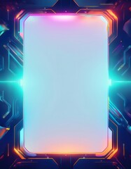 Aufkleber - Futuristic glowing banner illuminating a blank space for your text