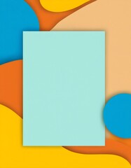 Poster - Colorful abstract poster background with flowing shapes and copy space