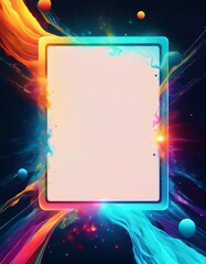 Poster - Vibrant colorful abstract poster with blank space for text