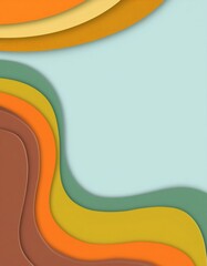 Fototapete - Colorful wavy layers creating an abstract poster background