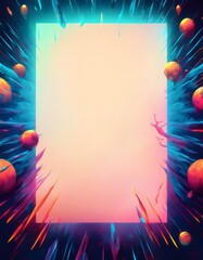 Poster - Vibrant colorful poster exploding with abstract shapes and spheres