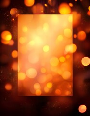 Poster - glowing orange bokeh lights illuminating poster on dark textured background