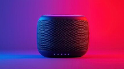 Minimalist smart speaker interface with clean touch controls and a modern digital display, Music Streaming, Minimalist tech