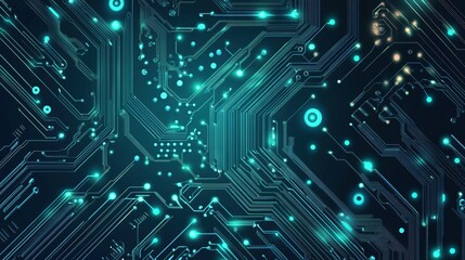 Poster - circuit board vector background, technology illustration eps10