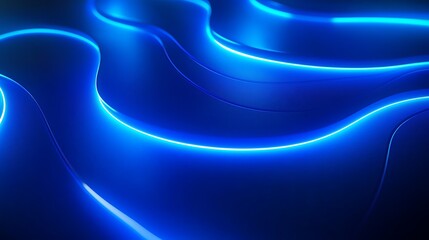 Poster - Abstract Blue Waves Background Texture