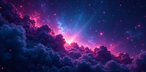 dark cosmic background with colorful nebula swirls and scattered stars, cosmic, astronomy, cosmos