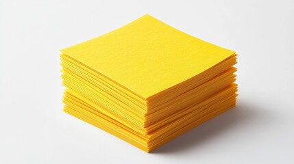 Poster - Diagonal Stack of Yellow Textured Squares on White Background Minimal Abstract Design