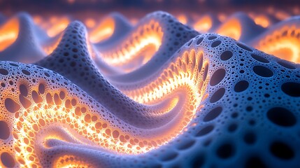 Poster - Abstract Fractal Pattern Glowing Texture Background
