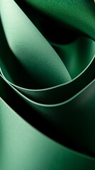 Poster - Elegant folds of green fabric create a mesmerizing abstract pattern in soft light