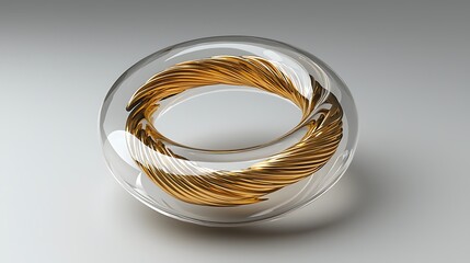 Aufkleber - Abstract Gold and Glass Sculpture