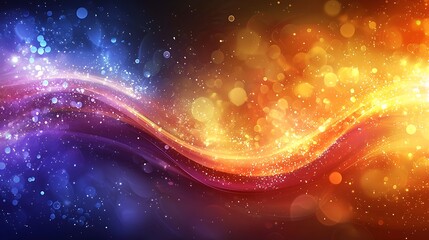 Aufkleber - Abstract Wave Background with Shimmering Particles