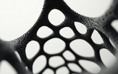 Poster - Abstract Gray Three Dimensional Organic Structure Close Up