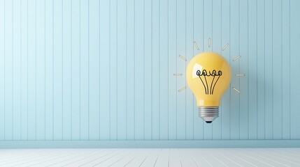 Poster - An elegant three dimensional showcasing a luminous radiant lightbulb that embodies the essence of and innovation