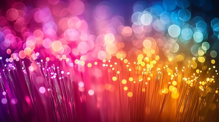 Poster - Colorful Fiber Optics Light Background