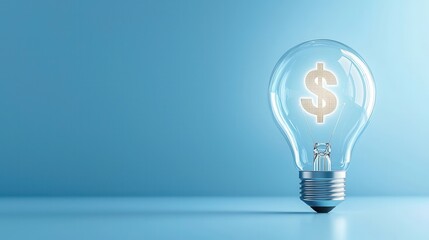 Poster - a glowing lightbulb with a dollar sign inside symbolizing the financial potential and bright ideas f