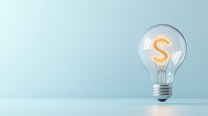 Poster - an illuminated lightbulb with a dollar sign inside symbolizing the potential for financial growth su