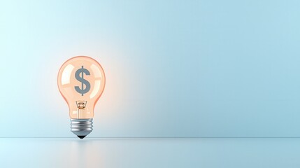 Poster - A glowing dollar sign symbol inside a light bulb symbolizing the bright ideas innovation and potential for financial growth and prosperity