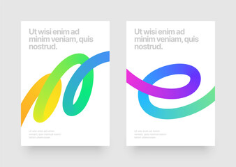 Wall Mural - template with wavy gradient shapes for events, companies or business. colorful squiggles gradient li