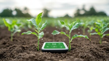 Poster - advanced digital visualization showcasing the of cutting edge technology in modern agriculture for i