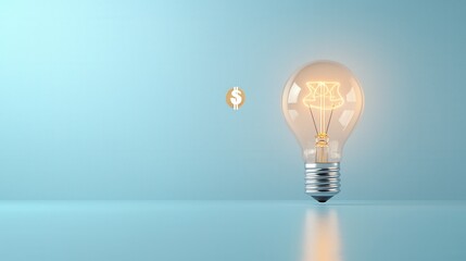 Poster - A high tech 3D render of an illuminated glowing light bulb symbolizing innovation creativity and the power of technology to enlighten and inspire  category Technology