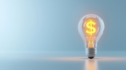 Poster - this image depicts an illuminated lightbulb against a blue background representing innovation techno