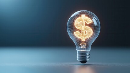 Poster - a visually striking image depicting a holographic dollar sign symbol floating within the bright glow