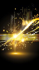 Poster - Glittering radiance overlay with sparkling dots and radiant wave shape