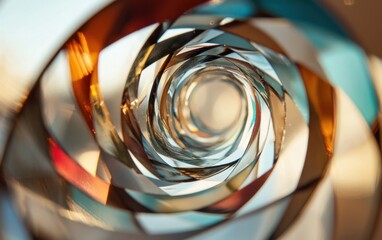 Poster - Abstract Multicolored Metal Sculpture Vortex