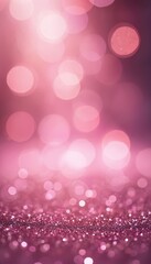Poster - Pink bokeh light glitters background. Luxury glittering effect, bright abstract texture shine. Glistering sparks glow on card design. Decoration blur backdrop. New Year gleam dust.