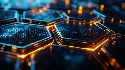 Poster - Futuristic Hexagon Technology Background