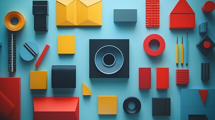 Poster - Geometric Shapes Abstract Design Background