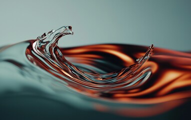 Poster - Abstract Water Splash with Teal and Orange Hues