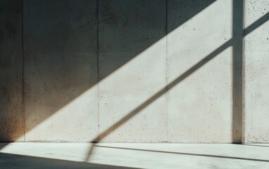 Poster - Diagonal Sunlight Shadows on Textured Concrete Wall