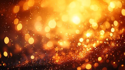 Poster - Golden Bokeh Lights Background Texture