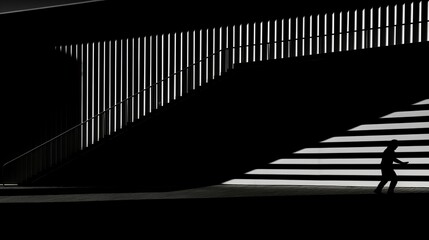Poster - Minimalist modern architecture  clean lines and simple shapes with light and shadow play