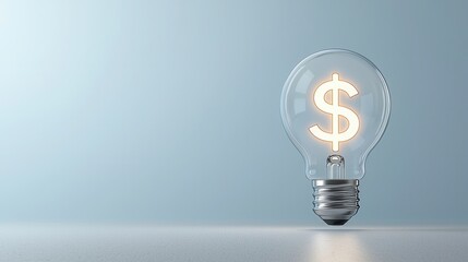Poster - This image depicts a 3D rendered lightbulb with a dollar sign symbol inside representing the financial and economic aspects of investment wealth and business opportunities  category Business