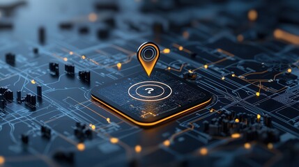 Poster - A complex and interconnected visualization of a global positioning system showcasing the intricate network of signals data