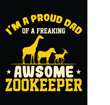 Zookeeper vintage typography funny T Shirt Design Vector Art Graphics Template
