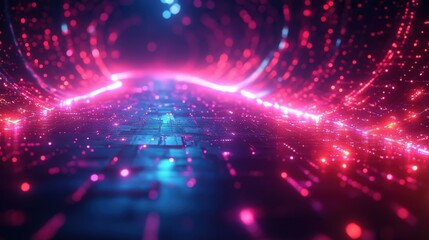 Abstract Glowing Particle Background
