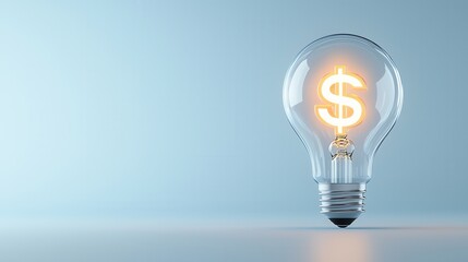 Poster - A visually striking 3D lightbulb concept with a holographic dollar symbol inside representing the idea of financial potential for growth