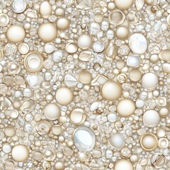 Poster - Shiny golden pebbles with cream accents create an elegant, textured pattern suitable for luxury design projects SEAMLESS PATTERN